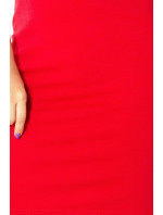 Červené šaty s výkrojom vo výstrihu model 4976879