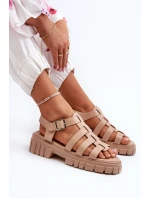 Sandały Rzymianki Damskie Beżowe Rosarose