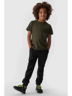 Chłopięce Spodnie Joggery Casual Gładkie 4F 4FJWMM00TTROM0812-20S Czarne