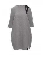 B070 Nadmerné šaty s opaskom na zaväzovanie - sivé B070 Nadmerné šaty s opaskom na zaväzovanie - sivé