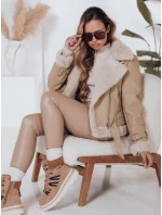 Dámska zimná bunda s kožušinou béžová FashionStreet TY4993