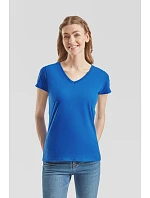 Fruit of the Loom Lady-Fit Valueweight V-Neck T Dámske tričko s výstrihom do V 16.1398 heather grey