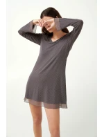 Vamp - Nočná košeľa s bodkami a sieťovanými detailmi 21815 - Vamp