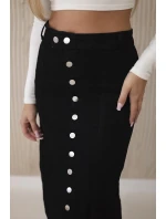 Dlhá sukňa s gombíkmi čierna