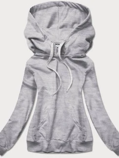 Tenká šedá dámska "klokanie" mikina (W06-2)