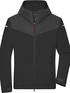 Daiber JN 1180 Pánska outdoorová softshellová bunda 02.1180 čierna/karbónová/svetločervená