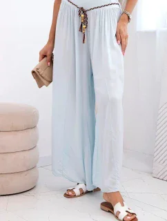 Dámske viskózové nohavice so širokými nohavicami modré