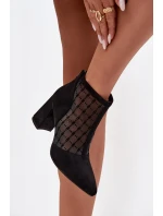 Botki Damskie Na Słupku Z Siateczką D&A LZ52-944 Czarne