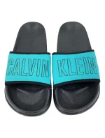 Plážové šľapky KW0KW00728 tyrkysová - Calvin Klein Plážové šľapky KW0KW00728 tyrkysová - Calvin Klein