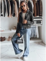 Dámska kožená bunda DARKGLORY black FashionStreet TY4963