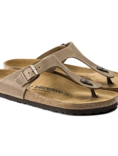 Dámske žabky Birkenstock Gizeh Oiled Leather Tabacco Brown Narrow (0943813)
