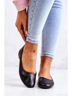 Skórzane Klasyczne Baleriny Czarne Stacee