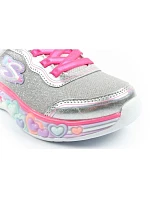 Skechers S Lights LED detská športová obuv pre dievčatá na suchý zips Grey Skechers S Lights LED detská športová obuv pre dievčatá na suchý zips Grey