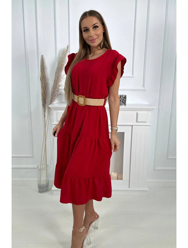 Šaty s volánikmi červené