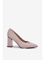 Czółenka Na Słupku Eleganckie Vinceza 62224 Szare
