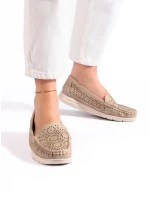 Módne hnedé dámske mokasíny bez podpätku Módne hnedé dámske mokasíny bez podpätku