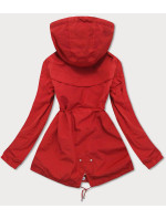 Obojstranná červená-moro dámska bunda parka s kapucňou (XW665X)