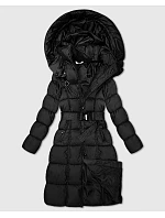 Dlhá hrubá zimná bunda s prúžkom Minority Black (P3-6033-1) Dlhá hrubá zimná bunda s prúžkom Minority Black (P3-6033-1)
