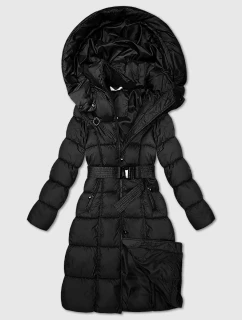 Dlhá hrubá zimná bunda s prúžkom Minority Black (P3-6033-1)