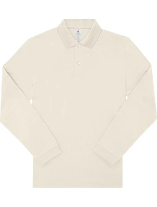 B&C My Polo 180 LSL Piqué – polokošeľa s dlhým rukávom 01.U425, smotanová