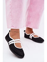 Sportovní baleríny s elastickými pásky Černé Donatella