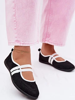 Sportovní baleríny s elastickými pásky Černé Donatella