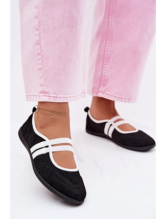 Sportovní baleríny s elastickými pásky Černé Donatella