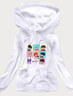 Biela dámska športová mikina s potlačou (N7283)