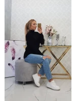 Polovičný sveter s rolákom čierny Polovičný sveter s rolákom čierny