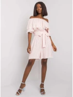 Šaty LK SK 507354.30P bielo-ružové
