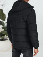 Pánska prešívaná zimná bunda s kapucňou čierna FashionStreet TX5069