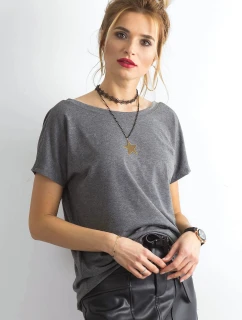 Tmavosivé dámske základné tričko Feel Good (4662-37P)