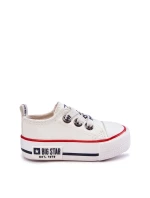 Dziecięce Skórzane Trampki BIG STAR KK374040 Białe