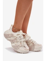 Sneakersy Buty Sportowe Damskie Beżowe Tonelli