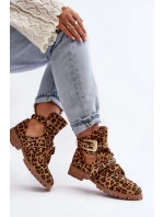 Dámské Kotníkové Boty Lu Boo Semišové s vykrojením Leopard Rock Girl