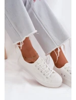 Materiałowe Trampki Damskie Na Platformie Big Star RR274776 Białe