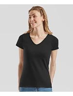 Fruit of the Loom Lady-Fit Valueweight V-Neck T Dámske tričko s výstrihom do V 16.1398 biele