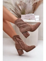 Dámske členkové topánky Acorn na podpätku Eco Suede Brown S.Barski Dámske členkové topánky Acorn na podpätku Eco Suede Brown S.Barski