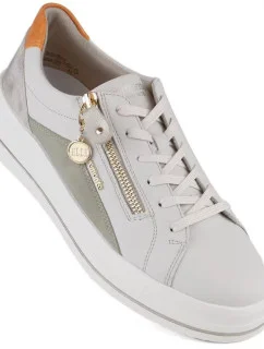 Dámska kožená športová obuv D1C01-81 / RKR676 Ecru-beige - Remonte