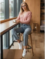 Dámsky ažurový sveter GOFFY peach FashionStreet MY2279