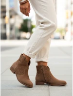 Dámske semišové ažurové čižmy coffee FashionStreet ZY1345