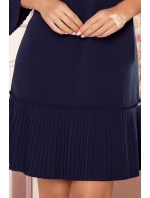 LUCY - Tmavomodré pohodlné dámske plisované šaty 228-9