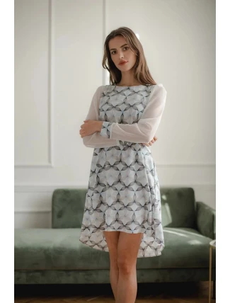 Dámske šaty L082 white/blue - Lenitif