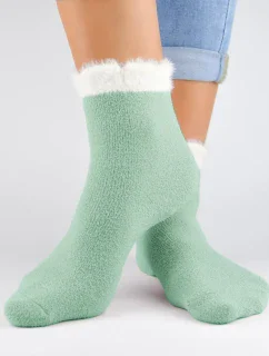 FROTÉ PONOŽKY S NADÝCHANÝM LEMOM PISTÁCIOVÉ SF002