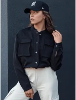 Dámska bunda bomber PRIEV black FashionStreet TY4307 Dámska bunda bomber PRIEV black FashionStreet TY4307