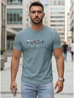 Pánske tričko s veľkým nápisom, bavlnené, petrolová farba, FashionStreet NX5137R Pánske tričko s veľkým nápisom, bavlnené, petrolová farba, FashionStreet NX5137R