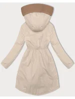 Dámska bunda so šnúrkou v páse S'West light beige (B8352-46) Dámska bunda so šnúrkou v páse S'West light beige (B8352-46)