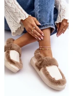 Damskie Kapcie Z Futerkiem Beżowe Sailey