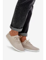 Sznurowane Półbuty Z Naturalnej Skóry D&A LR51-645 Beżowe