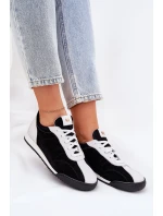 Skórzane Buty Sportowe Damskie Laura Messi 2935 Czarne